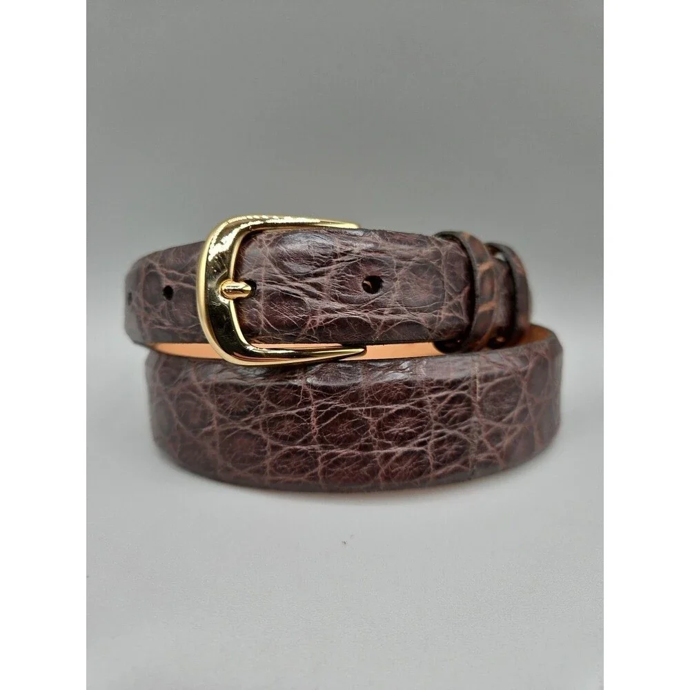 Clint Orms Select Louisiana Alligator Brown Leather Belt 30 USA Made 1.25